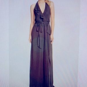 Nouvelle Amsale Grey Halter Evening Dress